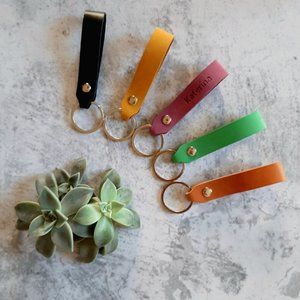 Personalised leather key chain , Leather key ring , Genuine leather , Christmas